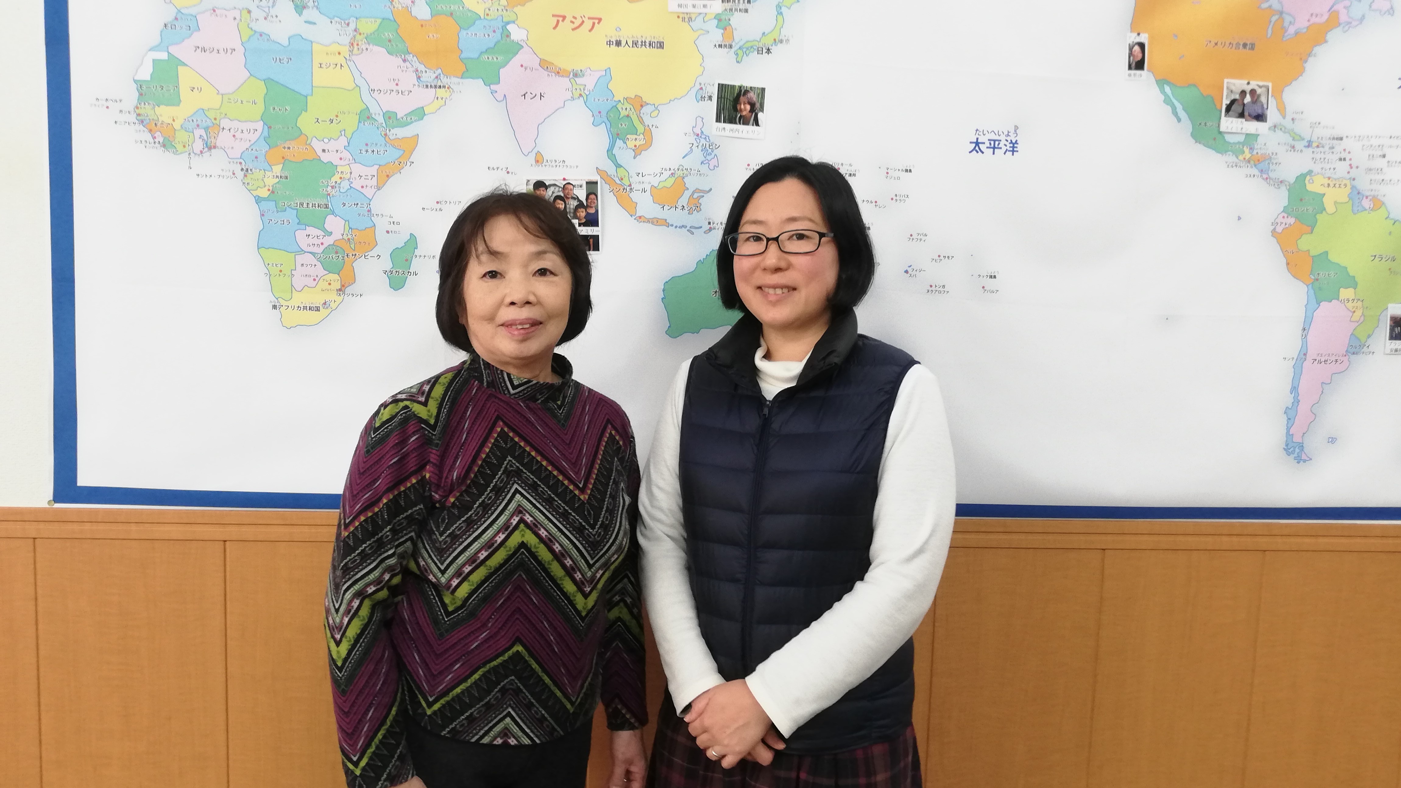 話しをして頂いた理事長の多田美鈴先生(左)と多田洋美先生(右)。この辺りは多田姓が多いそうです。