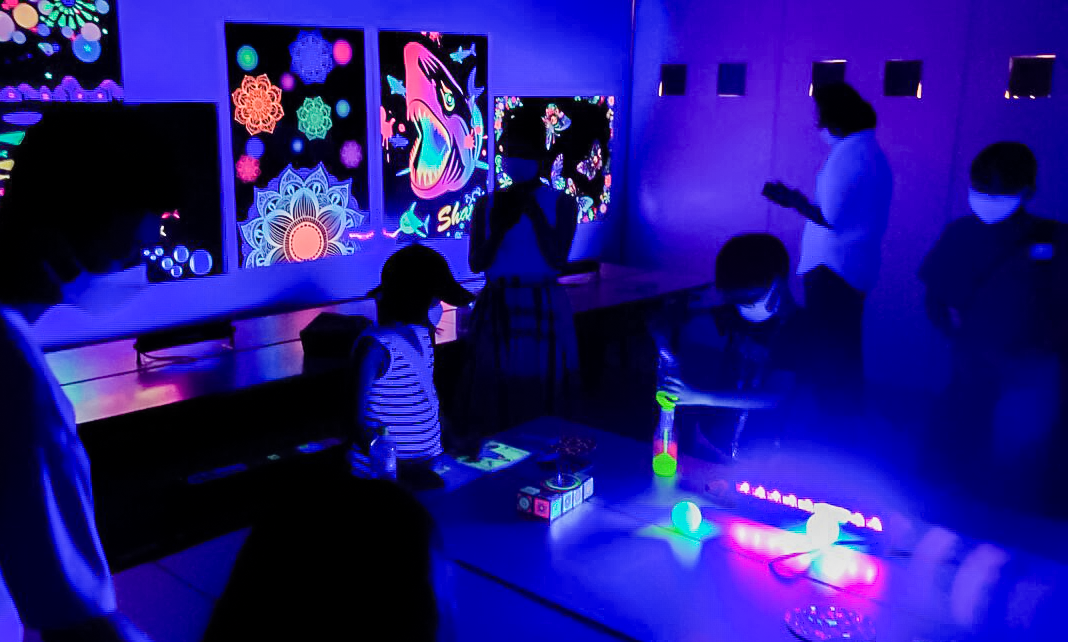 【開催報告】夏休み科学実験教室 ふしぎな光の世界 スヌーズレン体験＆ブラックライト実験