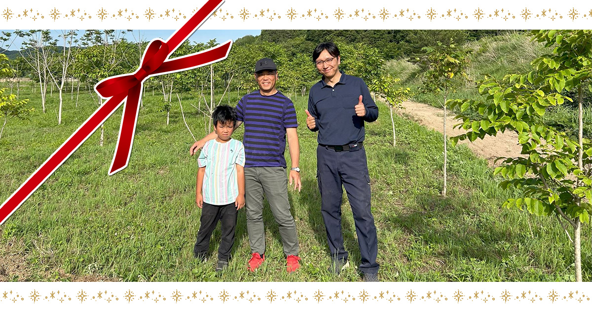 鹿の被害からウルシの苗木を守るためのフェンスを設置できました！