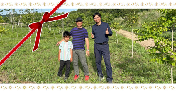 鹿の被害からウルシの苗木を守るためのフェンスを設置できました！